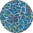 thumbnail image 1 of Ahgly Company Indoor Round Abstract Blue Eyes Blue Abstract Area Rugs, 5' Round, 1 of 6