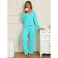 thumbnail image 5 of MINTREUS Pajamas Women's Long Sleeve Pj Set Soft 2 Piece Loungewear Sleepwear with Pockets, 5 of 5