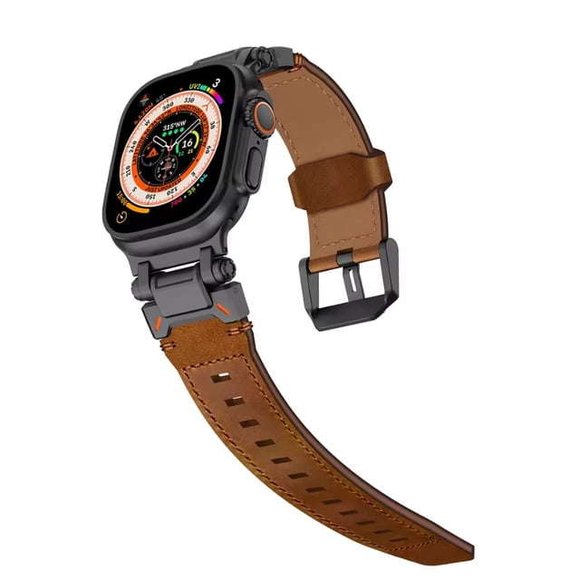 Correa De Lujo Para Apple Watch Piel Y Titanio Premium, Compatible con 42/44/45/49mm