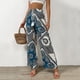 thumbnail image 2 of Mujer Boho Palazzo Pantalones Cintura elástica Pantalones largos Estampado vintage Casual Holid Abanopi Pantalones de mujer, 2 of 7