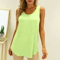 thumbnail image 5 of Zynoxe Women's Tops Casual Solid Color Crew Neck Tank Tops Versatile Comfortable Sleeveless Undershirt T Shirts for Women (Green,L), 5 of 5