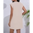 thumbnail image 5 of Women'S Summer Short T Shirt Dress Cap Sleeve Crew Neck Casual Loose Basic Mini Dresses Apricot M, 5 of 7