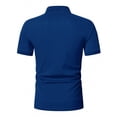 thumbnail image 3 of BangWanChi Men's Quarter Zip Lapel Collar Shirts Top Fashion Mens Short Sleeve Casual Patchwork T-Shirts for Daily Wear, 3 of 5