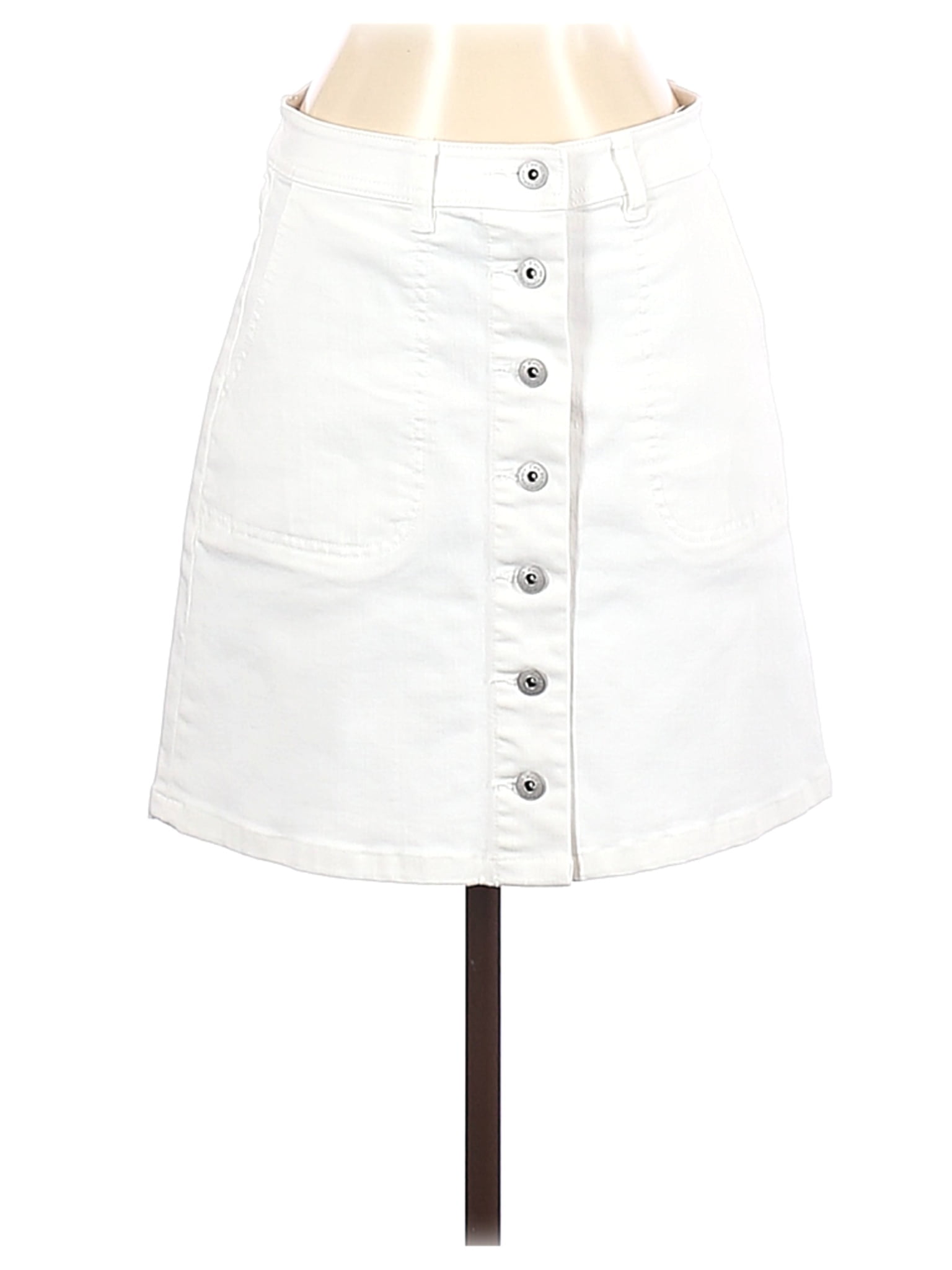 walmart white denim skirt