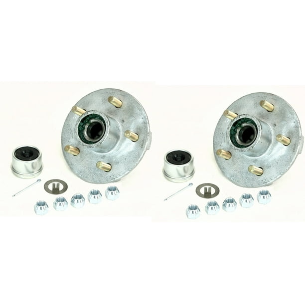 2Pack Trailer Wheel Hub PreGreased Complete Galvanized 5 Lug (4.5) 84 3500lb