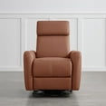 thumbnail image 2 of CHITA Power Swivel Glider Recliner for Living Room Nursing Chair Faux Leather Recliner with USB Ports, Brown, 2 of 12