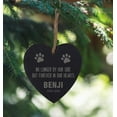 thumbnail image 3 of Darling Souvenir MADE WITH LOVE Personalized&nbsp;Hanging Benji Pet Memorial Paw Christmas Tree Ornament&nbsp;Engraved Heart Slate Custom Gift, 3 of 4