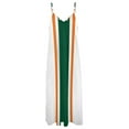 thumbnail image 5 of White Orange & Green Vertical Power Stripe Sleeveless Dress clothes for woman wedding guest dress sexy dress for women, 5 of 6