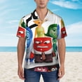 thumbnail image 2 of Lsque inside out 2 Pattern Hawaiian Shirt for Men Unisex Summer Beach Casual Short Sleeve Cotton Linen Button Down Shirts-Medium, 2 of 6