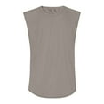 thumbnail image 4 of Kopltyrfg Mens Sleeveless Tank Tops Cut Off Muscle Gym T Shirts Running Beach Loose Fit Tees Khaki XL, 4 of 5