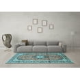 thumbnail image 3 of Ahgly Company Indoor Rectangle Medallion Light Blue Traditional Area Rugs, 8' x 10', 3 of 4