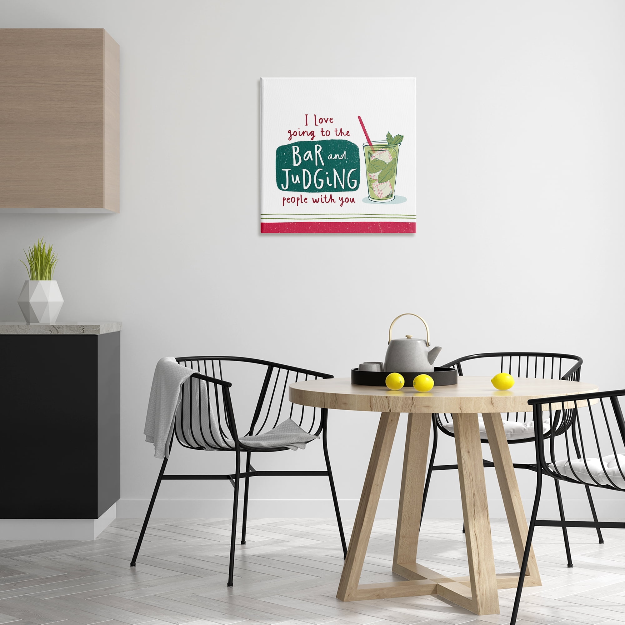 Stupell Industries Judging You Humor Food & Beverage Painting Wrapped Canvas Art Print Wall Art, 24 x 24