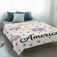 thumbnail image 4 of American Independence Day Blanket Soft Cozy Warm Twin Blanket for Bed, Plush Fuzzy Flannel Fleece Blankets for Sofa, Retro Fireworks Stars Throw Blankets for Couch, Gifts for Men, 60"x80", 4 of 9