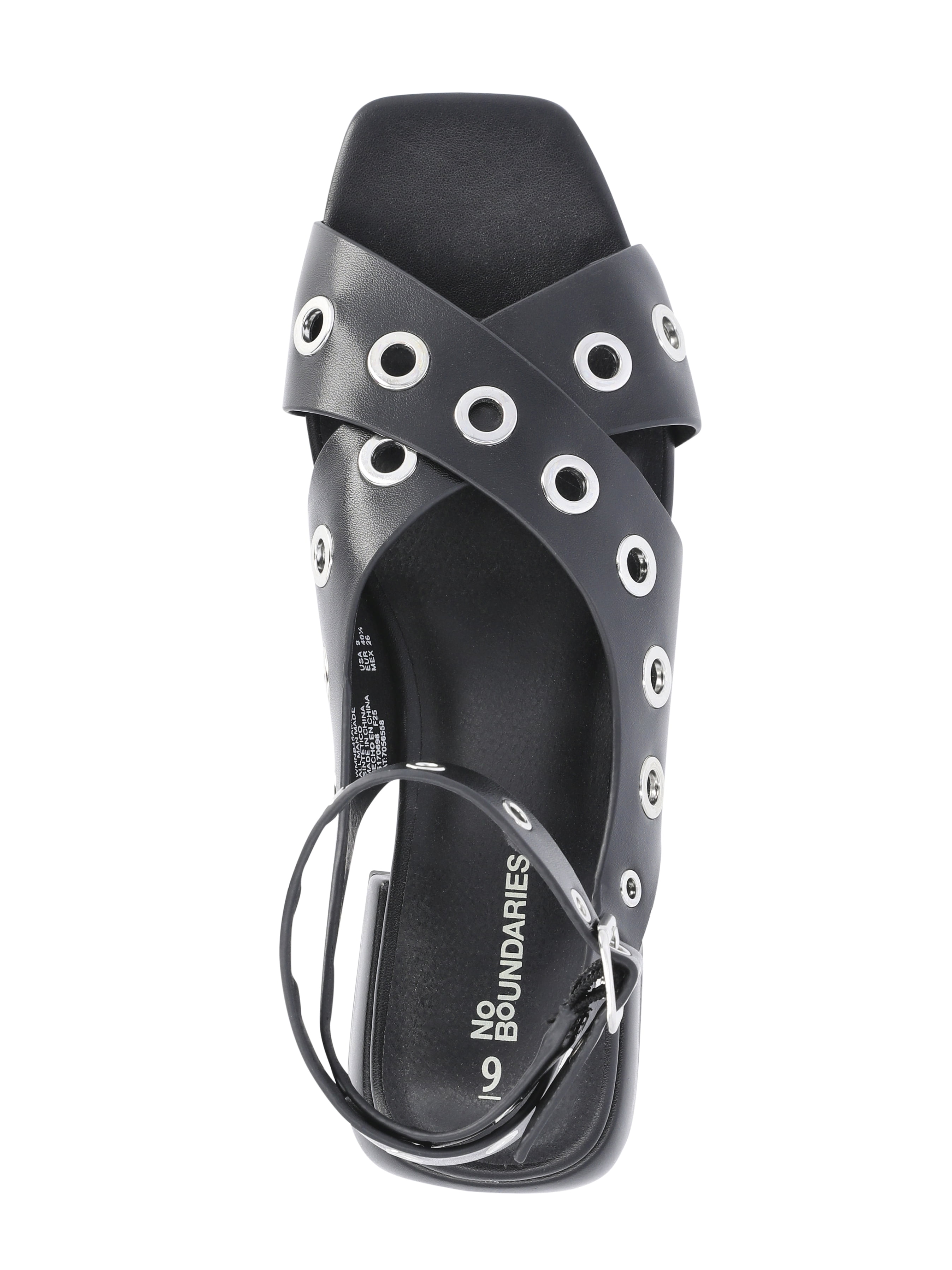 No Boundaries Women's Strappy Grommet Sandals