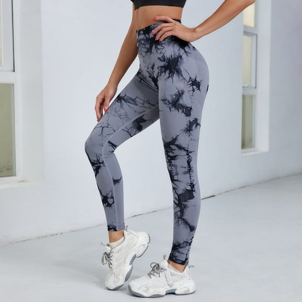 Women's Gym Fitness Leggings Printed Yoga Pants Running Yoga High Waist  Stretch Fitness Trouser Tummy Control Patterns,Blue-Large : :  Clothing, Shoes & Accessories