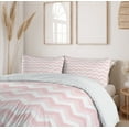 thumbnail image 6 of Ambesonne Pink Duvet Cover Set, Zigzag Chevron Grunge, 2-Calking, Rose Pale Pink White, 6 of 7