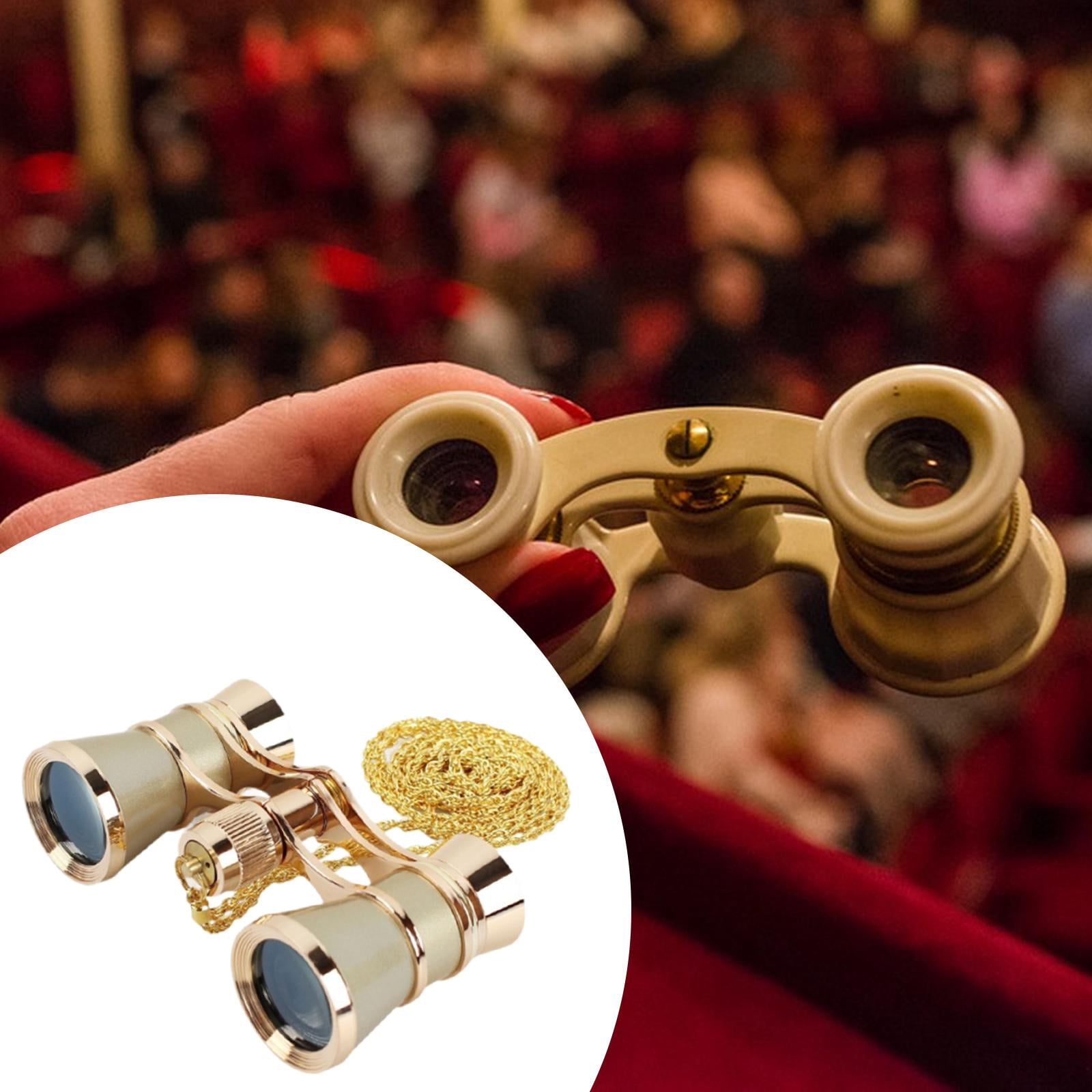 Wzmzjy 3x25 Theater Binoculars Multifunctional Telescope for Travel Musical Concert Gold