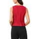 thumbnail image 3 of Chaleco sin mangas de botón y cuello en V para mujer Inspire Chic, color rojo profundo, talla L, 3 of 6