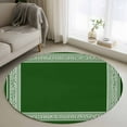 thumbnail image 2 of Green Greek Key Large Area Rugs for Bedroom Living Room, Soft Non Slip Carpet Bedside Rug, Geometric Greece Ancient Farmhouse Geo Round Floor Cover Kitchen Accent Rug 3.3' for Dining Room/Office, 2 of 9