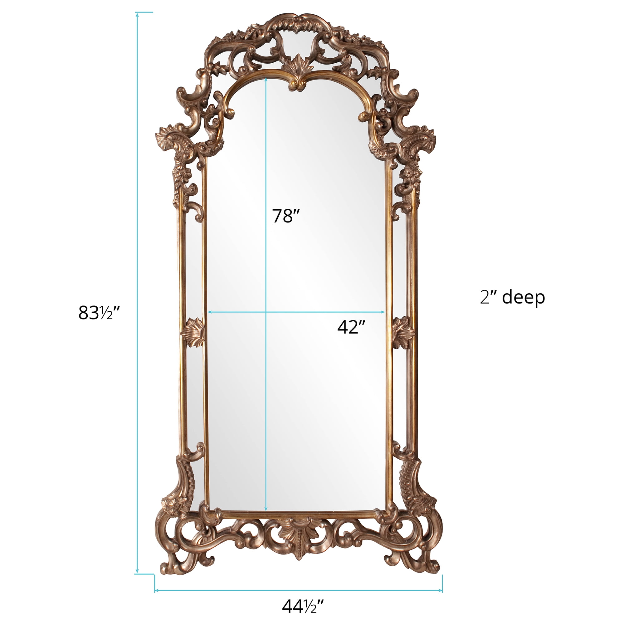Tyler Dillon Imperial Mottled Bronze Ornate Full Length Mirror - Mottled Bronze