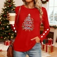 thumbnail image 6 of Hvot&aat Christmas Shirts for Women Merry Christmas Printed Pullover T-Shirt Crewneck Long Sleeve Vacation Tunics Tops, 6 of 7