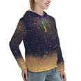 thumbnail image 6 of Haiem Gold Black Glitter for Women's Fashion Hoodies & Sweatshirts with Kangaroo Pocket,Hooded Sweatshirt with Eye-catching Drawstrings-X-Large, 6 of 7