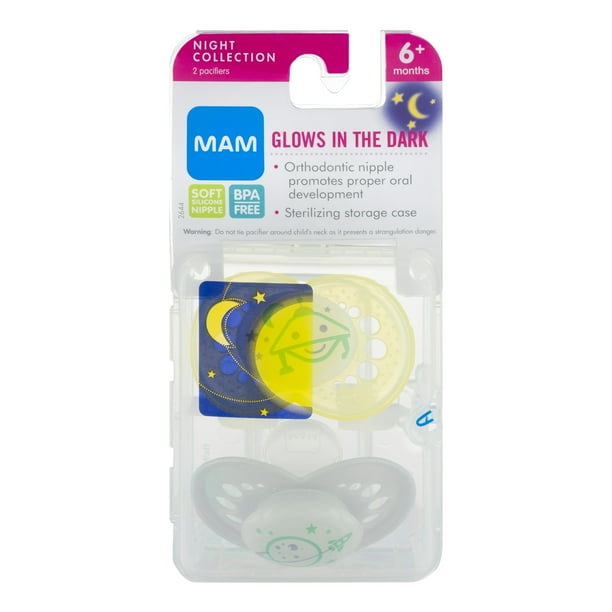 MAM 6+ Months Night GlowintheDark Orthodontic Pacifier, 2 Count