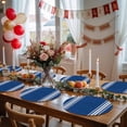 thumbnail image 5 of Blue Striped Round 15 Inch Placemats Set of 4, Farmhouse Blue White Stripes HeatResistant Non Slip Place Mats for Dining Table, Wipeable Braided Kitchen Table Mats for Housewarming, 5 of 9