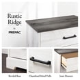 thumbnail image 6 of Pemberly Row Farmhouse Engineered Wood 66" TV Stand in Washed White, 6 of 11