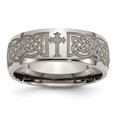 thumbnail image 1 of Titanium 8mm Laser Design Polished Band Size 9.5, 1 of 7