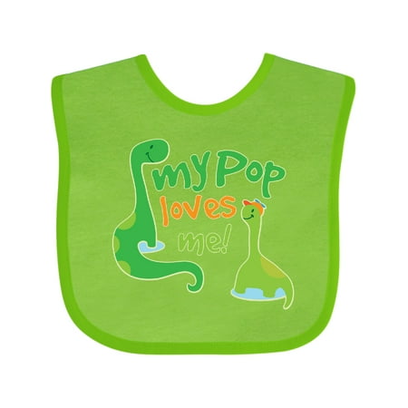 

Inktastic My Pop Loves Me Dinosaur Gift Baby Boy Bib