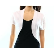 Signature By Robbie Bee NEW White Women Size Medium PM Petite Shrug Sweater