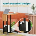 thumbnail image 4 of C-Shaped Side Table with Wheels - Foldable, Black End Table for Living Room, 4 of 9