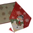 thumbnail image 4 of Decoración navideña de cocina para fiestas navideñas Camino de mesa festivo con muñeco de nieve y copo de nieve, 4 of 7