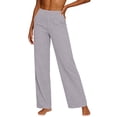 thumbnail image 4 of FNFYFH Cotton Linen Pants for Women High Waist Pull On Straight Leg Pants Loose Fit Work Slacks, 4 of 8