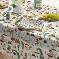 thumbnail image 4 of Mushroom Tablecloth 60x60 Inch Square, Seasonal White Vintage Moths Washable Seasonal Table Cover for Party Picnic Dinner Decor, 4 of 6