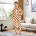 thumbnail image 6 of FORMRS Onesies Pajama for Adults Unisex Hoodie Winter Jumpsuit One Piece Sleepwear, Sizes S-2XL, Rusty Orange Plaid, 6 of 7
