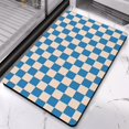 thumbnail image 2 of Non-Slip Checkered Luxury Bath Rug | 20x32in, Extra Soft | Absorbent Microfiber Bath Carpet for Elegant Bathroom Floors, 2 of 5