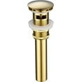 thumbnail image 1 of Desagüe para lavabo de baño, construcción de latón macizo que garantiza calidad y larga vida útil, tapón de drenaje emergente para lavabos sin rebosadero, acabado dorado cepillado (oro titanio), 1 of 5