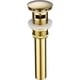 thumbnail image 1 of Desagüe para lavabo de baño, construcción de latón macizo que garantiza calidad y larga vida útil, tapón de drenaje emergente para lavabos sin rebosadero, acabado dorado cepillado (oro titanio), 1 of 5