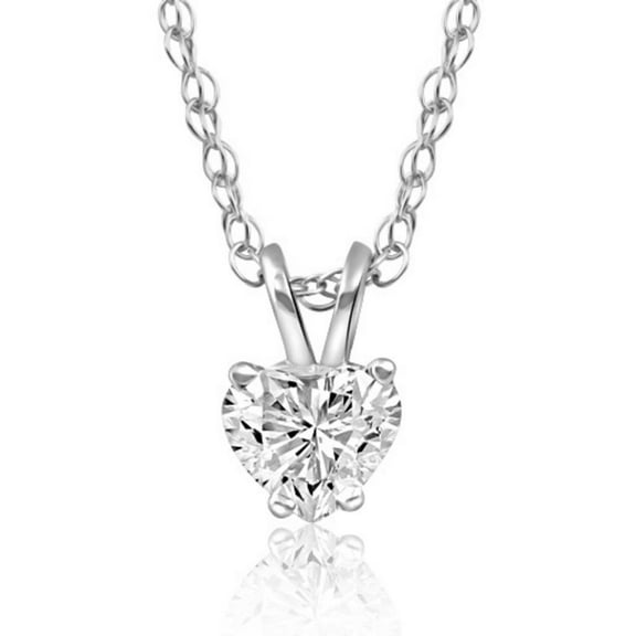 Pompeii 1/2 Ct Heart shape Diamond Solitaire Necklace 14k Pendant Lab Grown (GH,VS2-SI1)