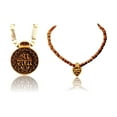 thumbnail image 1 of Kamada Combination of Shri Radha round pendant tulsi mala and exquisite Shri Radha Brown Tulsi (basil) mala,Spritual Pendant Necklace for Women and Men, 1 of 5