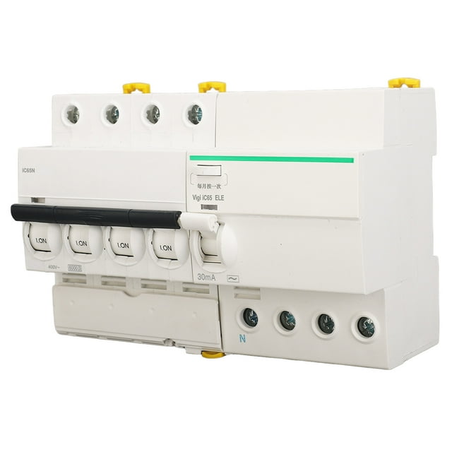 AC 400V 4P And N Circuit Breaker AC Mini Home Circuit Breaker With Leakage Protection Air Switch PA66 Flame Retardant Shell Circuit Breaker Din Rail Mount