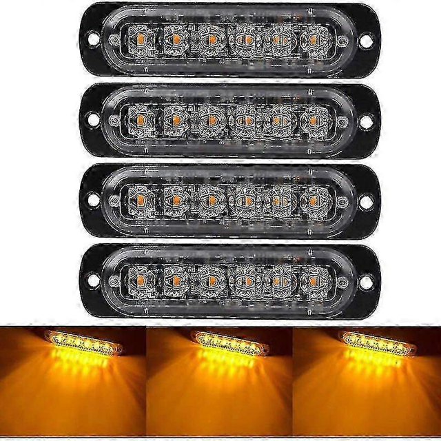 4 vehicle emergency warning lights, truck emergency lights, strobe lights, 6 waterproof surface mount LEDs