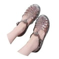 thumbnail image 4 of Women Jelly Mesh Ballet Sandals Low Heel On Comfortable Beach Shoes For Adult Summer Clear Hollow Ballerina, 4 of 9