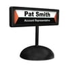 ADVANTUS People Pointer Desktop Sign with Nameplate, 9 x 2.5 Inches, Plastic Cover, Black Base (83708)