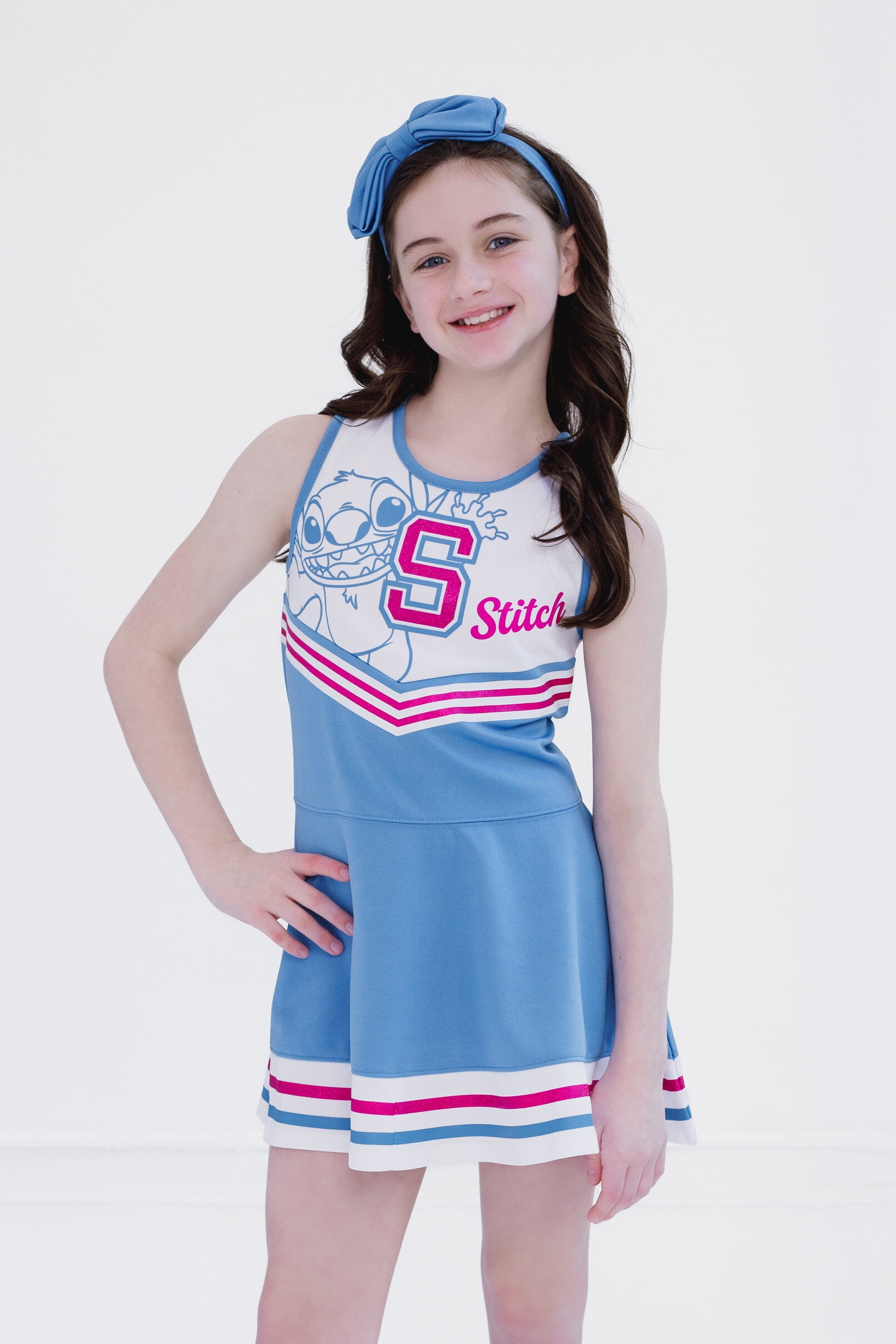 Disney Lilo & Stitch Cheerleader Dress and Bow Outfit Set Toddler to Big Kid
