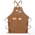 thumbnail image 1 of Delantal Vaquero de Alta Calidad con Bolsillos para Peluquero, Delantal de Trabajo Multifunción de Lona Encerada Impermeable, Pintor, Jardinero, Peluquero para Mujeres y Hombres, Caqui - Marrón, 1 of 5