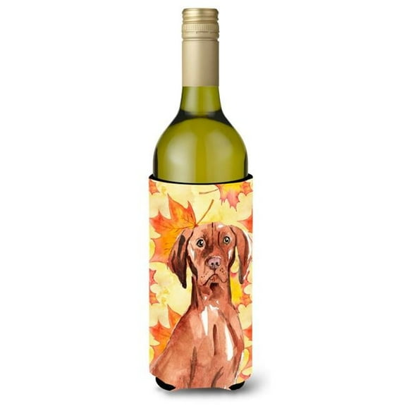 Fall Leaves Vizsla Wine Bottle Beverge Insulator Hugger