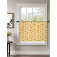 thumbnail image 2 of Sheer Curtains 45 Inch Length, Yellow Beige Bee Semi Sheer Curtains Light Filtering Window Treatment, Spring Floral Elegant Pastoral Flowers Privacy Voile Drapes for Living Room Bedroom 52x45 Inch, 2 of 7